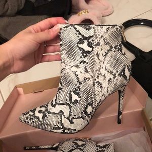 Snakeskin booties